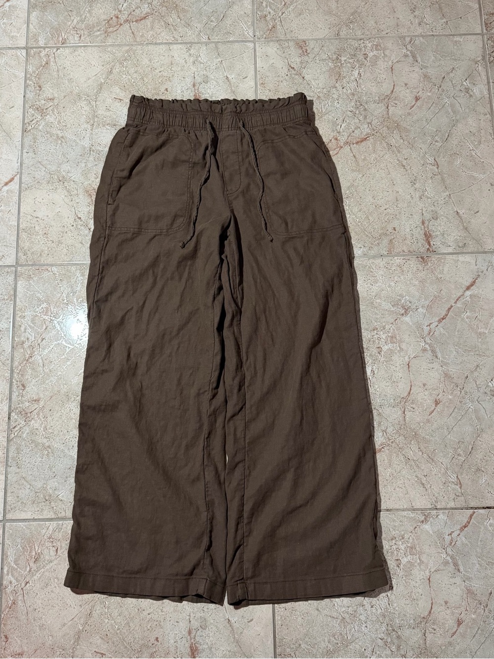 American Eagle Brown Wide Leg Drawstring Utility Pants Size S